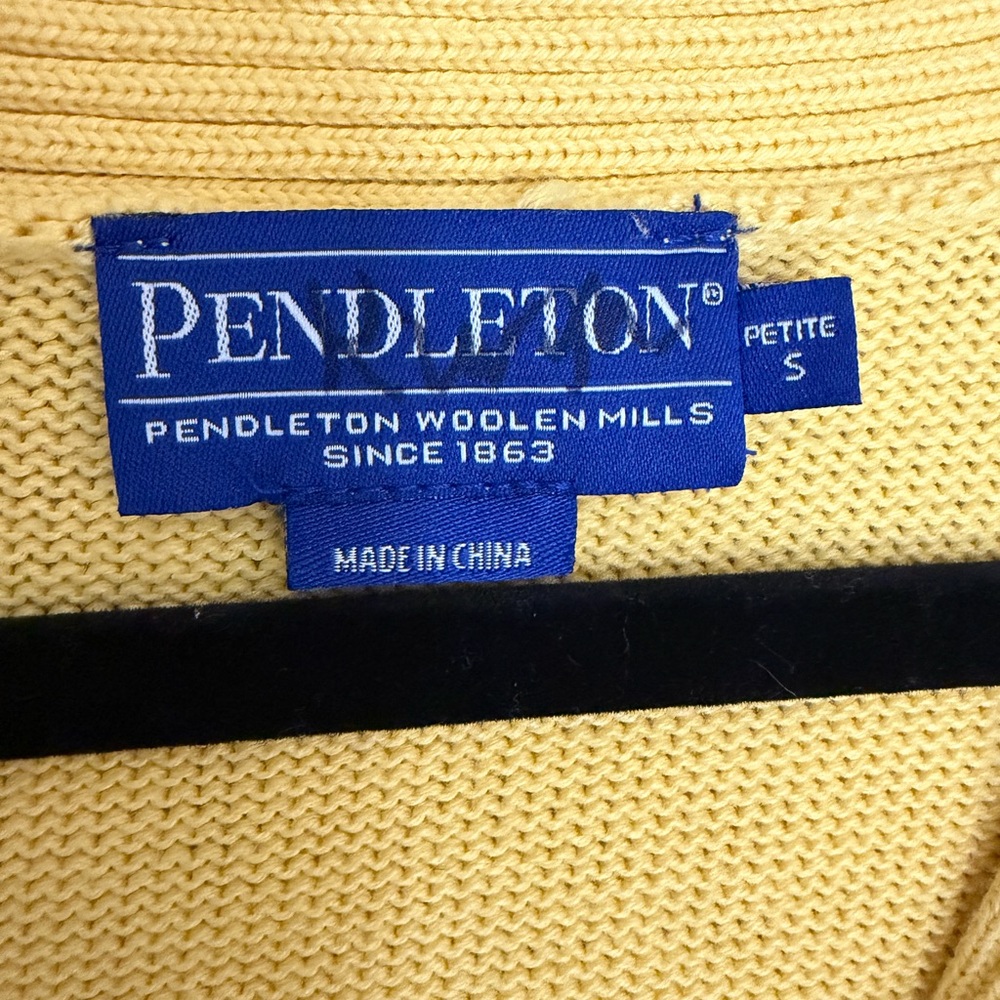 Pendleton Yellow Button Up Boyfriend Sweater Card… - image 7